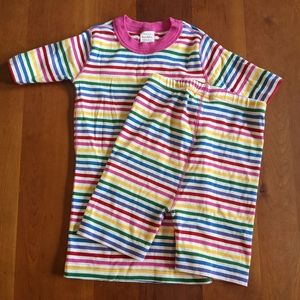 Girl's Cotton 2-Piece PJ set - US 10, multi-stripe pattern
